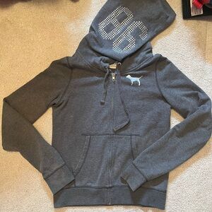 Gray Zip-Up PINK/ Victoria Secret